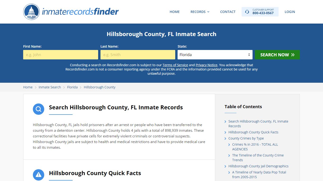 Hillsborough County, FL Inmate Lookup & Jail Records Online